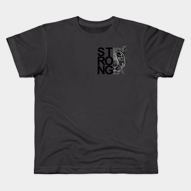 tiger strong motiv Kids T-Shirt by Designation4